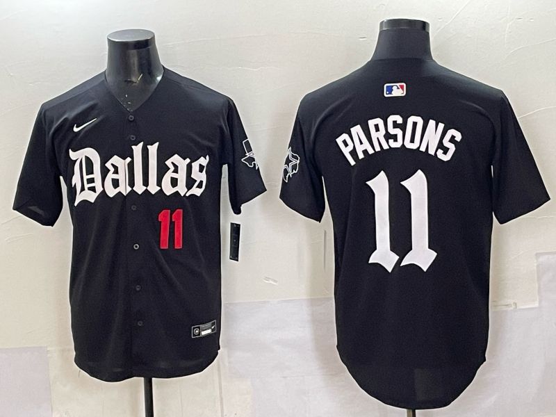 Men 2025 Nike Dallas Cowboys #11 Parsons Black 5th generation Joint Name Limited NFL Jersey 01->dallas cowboys->NFL Jersey